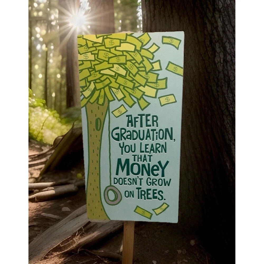 Hallmark Grad Card “Money Doesn’t Grow On Trees It Comes In Cards” Money Holder